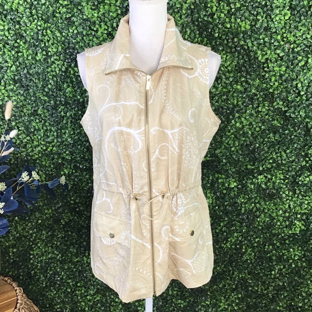 NWT Women's Beige Sleeveless vest‎ senergy née a desert dream print
